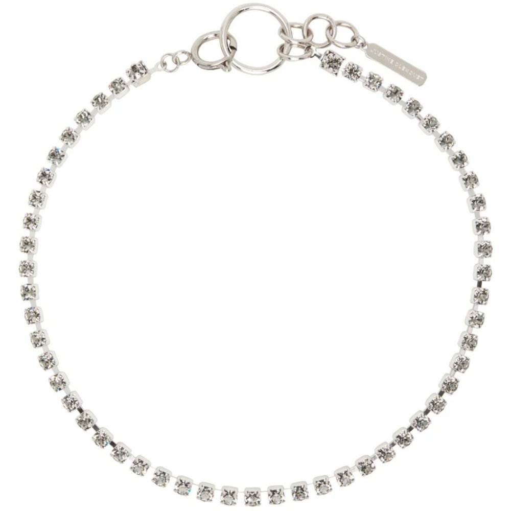 Justine Clenquet Silver Choker with Swarovski Crystals